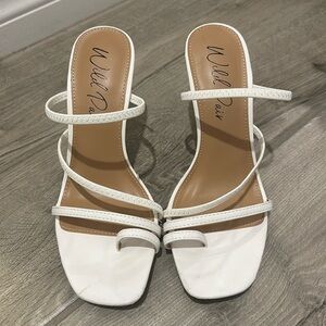 White sandal heels